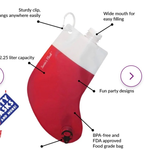 Other - Bundle of TWO Santa’s wine /beverage Flasks